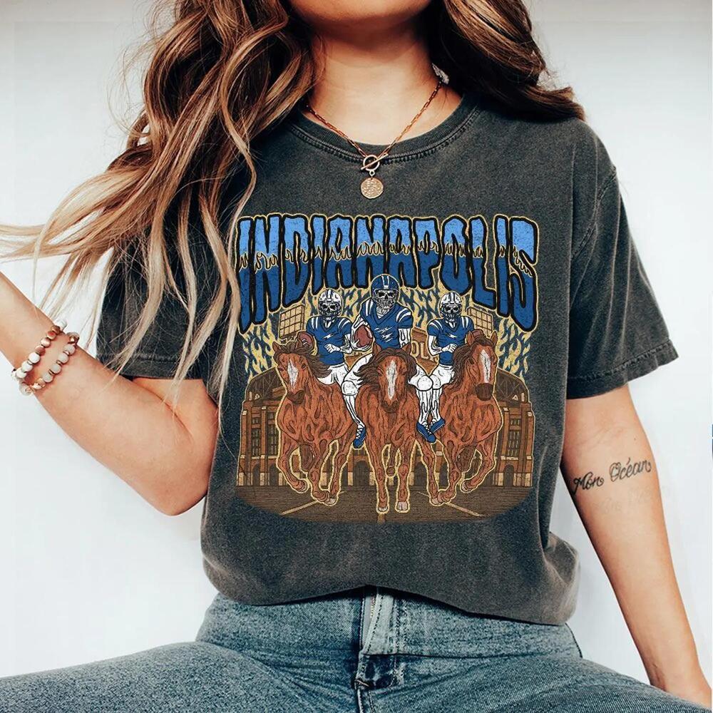 Indianapolis Football Skull Shirt Gift For Fan Football Game Day Unisex Shirt